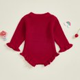 thumbnail image 6 of RUINIXCW Newborn Baby Girl Knit Sweater Romper Infant Baby Girl Fall Winter Clothes Basic Solid Color Ruffle Long Sleeve Bubble Bodysuit Pullover Top, 6 of 10