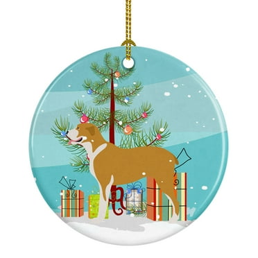 Carolines Treasures BB8489CO1 Belgium Mastiff Christmas Ceramic Ornament 3 in multicolor