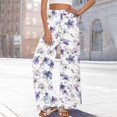 thumbnail image 6 of WTOBBY Women's Flowy Floral Wide Leg Pants with Adjustable High Waist Drawstring, Functional Pockets and Relaxed Casual Fit for Farmers Markets and Summer Festivities,Purple Pink 2XL, 6 of 7