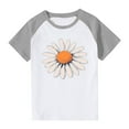 thumbnail image 1 of Zpanxa T-Shirts pour Tout-Petites Fille Été Imprimé Col Rond Manches Courtes Blouse d'École T-Shirt Imprimé avec Polyester Spandex 3 Ans, 1 of 4