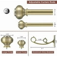thumbnail image 5 of Antique Bronze Double Curtain Rods, Double Curtain Rods for Window 72-144", Telescoping Double Decorative Drapery Rods with Urn Finials, 1-Inch Front and 5/8 Inch Back Double Rod Curtain Rods, 5 of 14