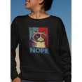 thumbnail image 2 of Grumpy Cat Nope Sweatshirt Women -T-Line Designs, Female 3X-Large, 2 of 4