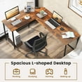 thumbnail image 6 of Costway L-shaped Gaming Desk Computer Desk with CPU Stand Power Outlets Rustic Brown, 6 of 10