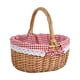 thumbnail image 1 of Cesta de picnic de mimbre con asa, cesta tejida a mano para envolver regalos, cesta de almacenamiento S rojo blanco, 1 of 9
