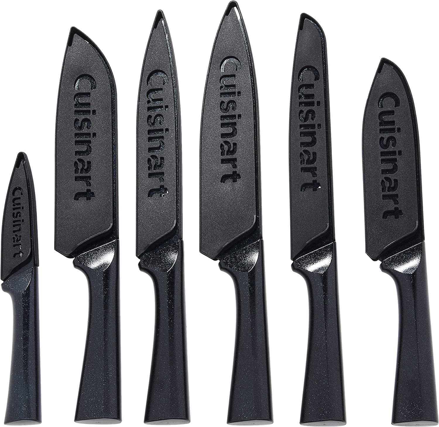 Cuisinart C55-12PMB 12-Piece Metallic Knife Set with Blade Guards, Black