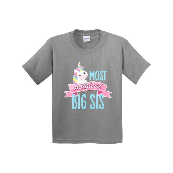 Inktastic Most Magical Big Sis Cute Unicorn Youth T-Shirt