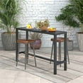 thumbnail image 3 of Costway Outdoor Metal Bar Table 55'' Patio Rectangular Counter Height Dining Table Black, 3 of 10