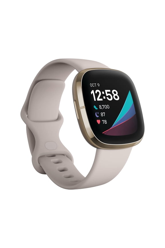 Restored Fitbit Sense Fitness Smartwatch (WiFi) Soft Gold Stainless Steel (Refurbished)