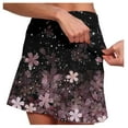 thumbnail image 2 of Women Tennis Skirt Golf Skorts Built-In Floral Printed Ruffle Shorts Stretchy Comfy Dailywear Athletic Skorts Skirts for Women,Purple,4XL, 2 of 6
