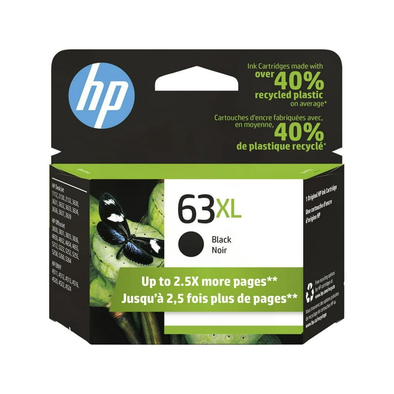 Original HP 63XL Black and 63 Standard Tricolor (Cyan, Yellow