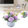 thumbnail image 2 of 1 Pcs Artificial Flowers Kit With Pot,Artificial Silk Flowers In Pot, Fake Flowers With Vase, Small Plant Potted Decor,Faux Flower Arrangement With Pot For Home Dining Table Decor,(J,4.7x5.9 in), 2 of 9