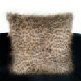 thumbnail image 2 of Plutus Brands Brown Plutus Tawny Wildcat Animal Faux Fur Luxury Throw Pillow 18 in x 18in, Double Sided 18" x 18", 2 of 2