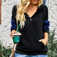 thumbnail image 3 of Vedolay Womens Tops Casual Women's 2023 Oversized Sweatshirt Basic Solid Sleeve Hooded Pullover Tops,Black L, 3 of 4