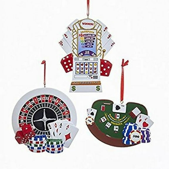 Kurt Adler 3.95-4.25"Gamblng Personlize Ornament 3A