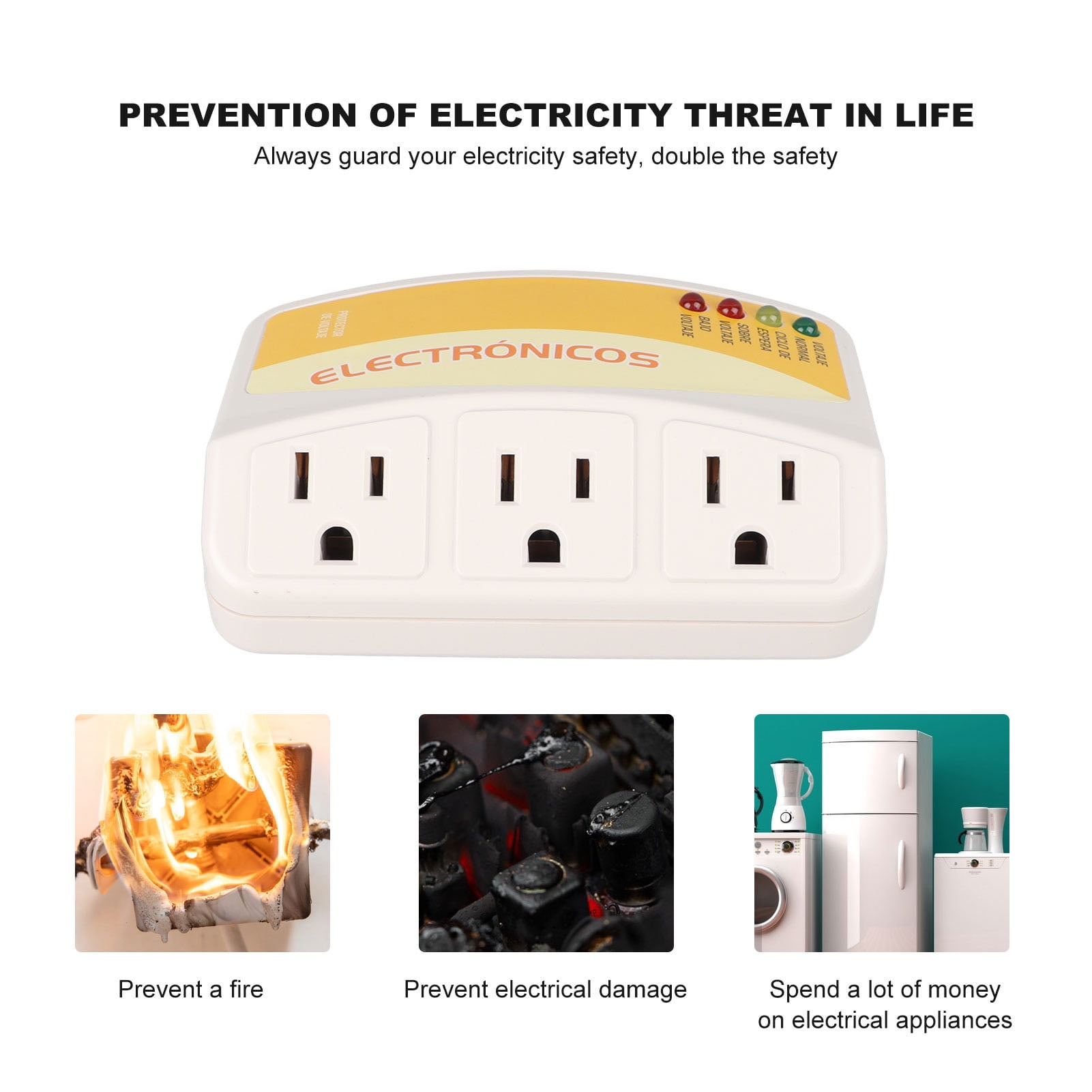 BIMZUC 3 Outlet Power Strip Surge Protector, 110V 1440W Overload Voltage Protector for Home Appliance