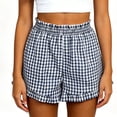 thumbnail image 5 of Yievot Womens Plaid Shorts Gingham Elastic Waist Ruffle Hem Summer Casual Vacation Lounge Shorts with Pockets, 5 of 6