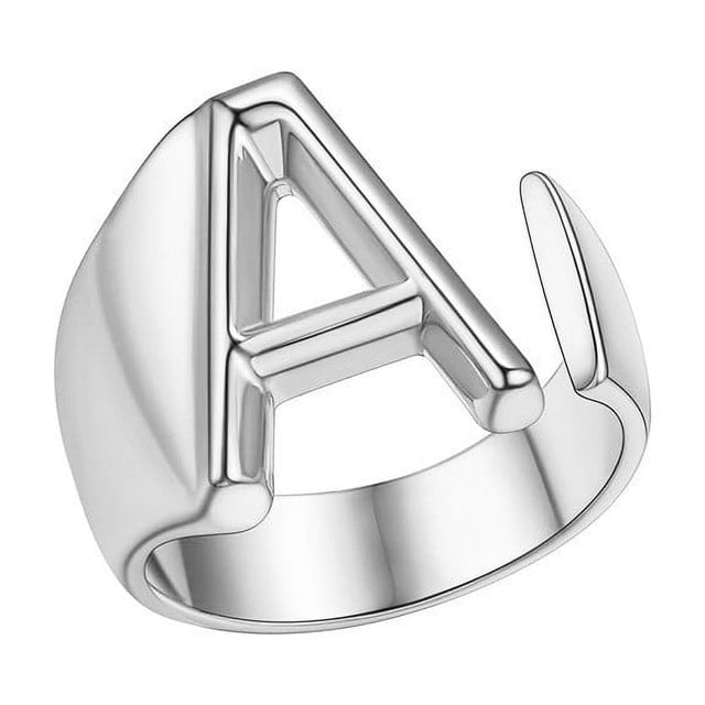 Clearance!Rings for Women Rings for Women 26 English Letters Open Ring Creative Adjustable Ring Bracelet silver A