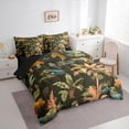 thumbnail image 3 of Feelyou Boys Dinosaur Lover Bedding Comforter Set 7pcs, Tropical Coconut Tree King Bedding Sets, Cartoon Jungle Wildlife Reversible Bed Sheets, Microfiber Bedroom Decor, 3 of 7