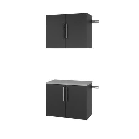 

Prepac Black HangUps Work Storage Cabinet Set N -2 pc