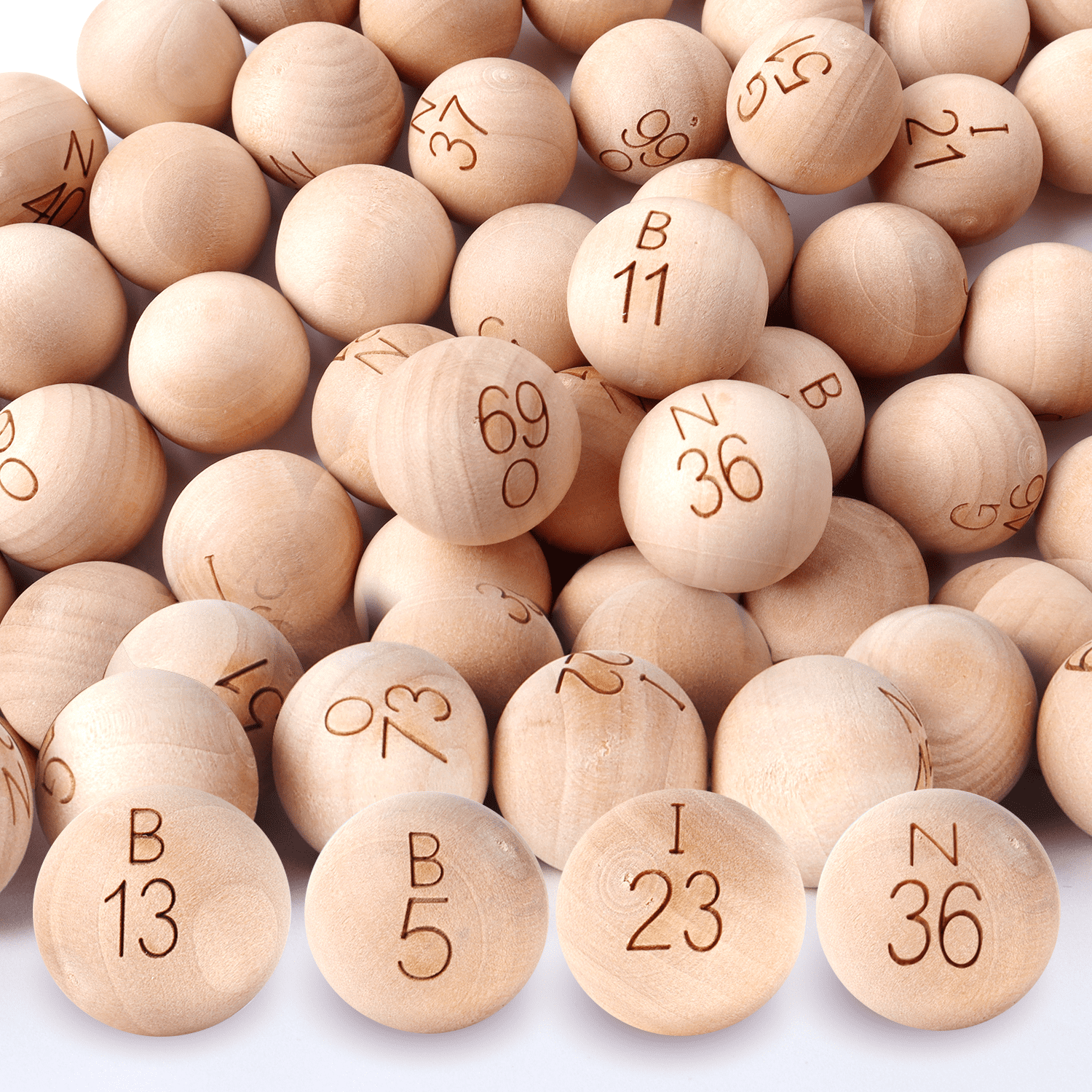 GSE Games & Sports Expert 7/8 inch Solid Wooden Replacement Bingo Balls