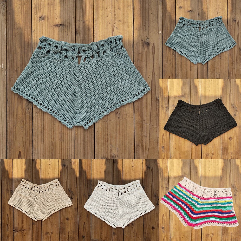 Women Relaxed Crochet Swim Shorts Bottoms Bikini Beach Swimwear Swimming pants