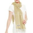 thumbnail image 3 of TZ Promise Men Women's Beige Scarves Solid Plain Classic Soft Long for Winter Warm, 3 of 4