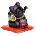 thumbnail image 5 of Wealth Welcoming Cat Solar Powered Cute Lucky Cat with Waving Arm for Home Office CarBlack, 5 of 8