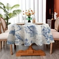thumbnail image 4 of Oval Tablecloth 52 x 70 Inch, Blue French Country Tablecloth for Oval Table, Fabric Wrinkle Free Washable Waterproof Vintage Farmhouse Tablecloth Oval Table Cloth for Dining Room Table, 4 of 6
