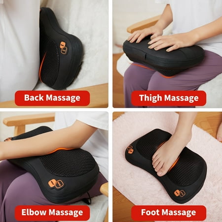 SAYFUT Shiatsu Back and Neck Heating Massager Pillow with 3D Nodes for Sore Muscles, Deep Kneading, Car Seat, Best Relaxation Gifts for Dad/ Mom/ Men/ Women