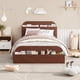thumbnail image 1 of Yeshouse Estructura de cama de madera con cabecero y pie de cama con espacio de almacenaje, plataforma baja con listones de madera, sin somier, 1 of 8