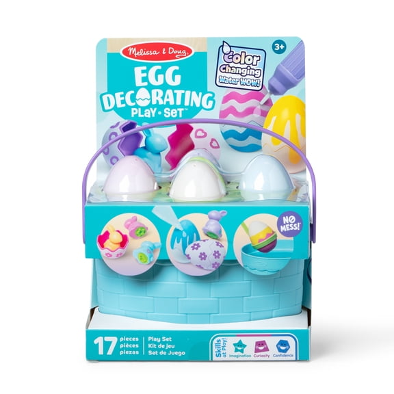 Melissa & Doug Water Wow Egg Decorating Play Set, Reusable Mess-Free Coloring, Easter Eggs Pretend Play Toy for Preschool Kids Ages 3 