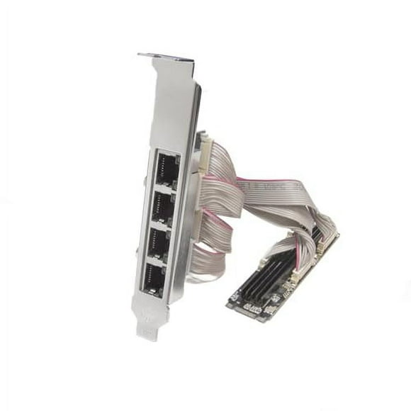 M.2 (B-Key & M-Key) vers Carte Ethernet Gigabit 4 Ports. Carte RJ45 4 Ports 1000Base-T LAN. Prend en Charge Bus Express 1 Voie 2.5Gbps PCI