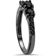 thumbnail image 2 of Pompeii 1 1/5ct Heat Treated Black Diamond 3 Stone Ring 10K Black Gold (Black,I3), 2 of 4