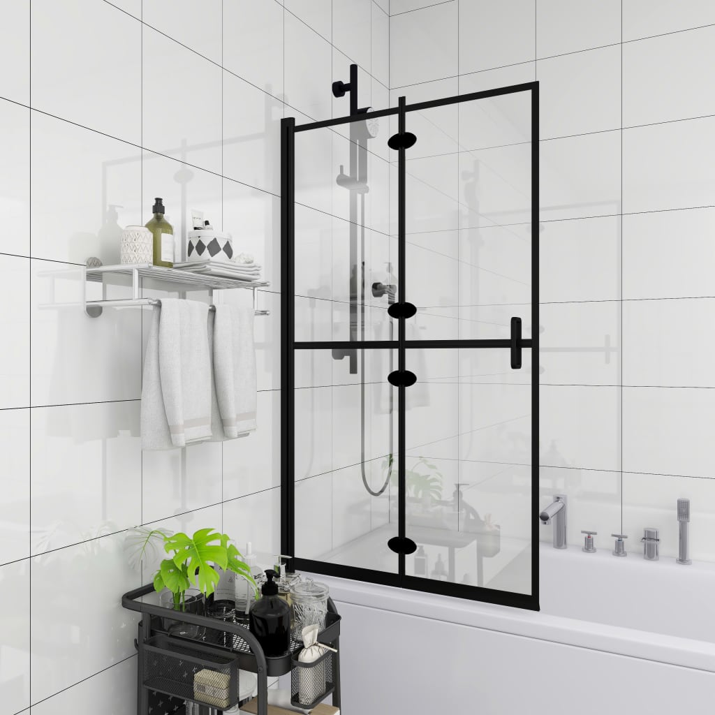 vidaXL Folding Shower Enclosure ESG 31.5"x55.1" Black