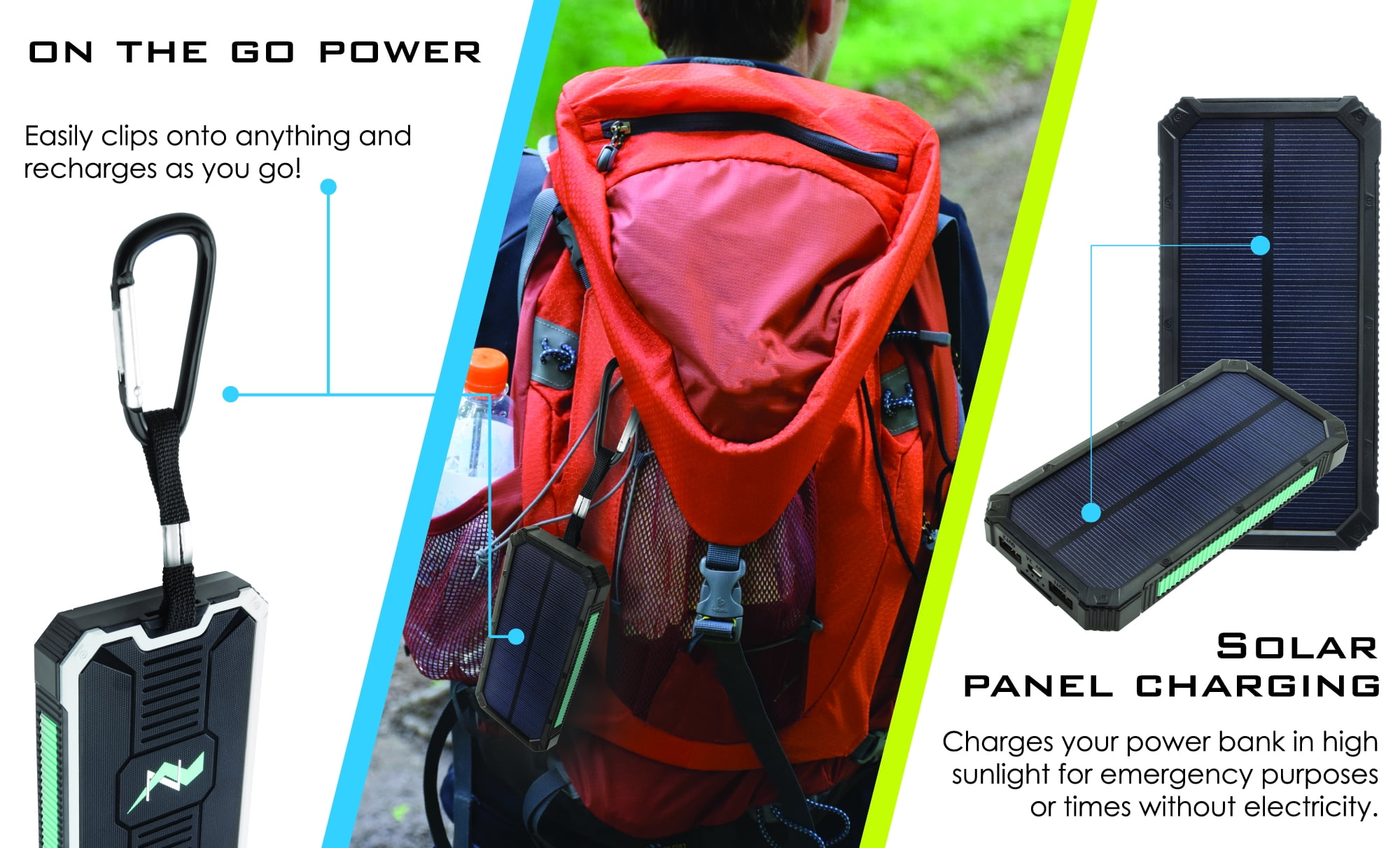 Zunammy ZBank 12000mAh Solar Power Bank Battery Charger with Flashlight&nbsp;
