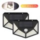 thumbnail image 4 of Lámpara Solar de Pared con Detección de Movimiento, 100 LED Multidireccionales, Iluminación Exterior Moderna para Jardín, Patio o Sendero, Incluye 2 Unidades en Color Negro con Luz Cálida., 4 of 6