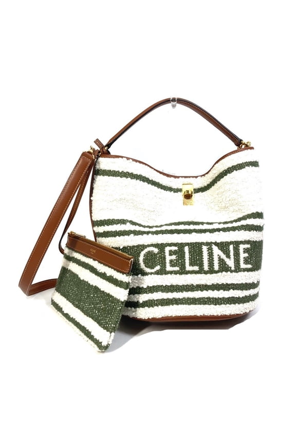 Pre-Owned CELINE 195572ED3-15KZ border Bag 2WAY Bucket Bag Shoulder Bag Hand Bag... (Good)