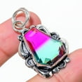 thumbnail image 2 of Natural Bi-Color Tourmaline Gemstone 925 Sterling Silver Pendant 1.77", 2 of 2