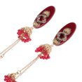 thumbnail image 3 of unbranded 2Ud Pasadores De Antiguos Chinos Con Borlas Y Doradas Para Fiesta Y Accesorios Hanfu En Rojo, 3 of 8