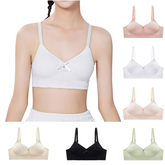 Bovxnpu Summer Girls Underwear, Seamless Training Bras for Girls, Girls Solid Color Soft Breathable Thin Style Student Bra Underwear 16 Years