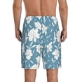 thumbnail image 3 of Kdxio Lilies Flowers Print Mens Sleep Shorts Bottoms Soft Comfy Pajama Wear Pants with Drawstring Pockets, 3 of 7