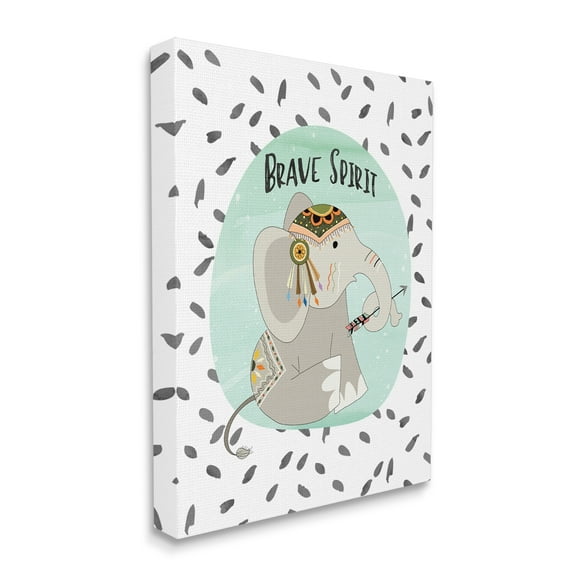 Stupell Industries Brave Spirit Tribal Elephant, 36 x 48,Design by Jo Moulton