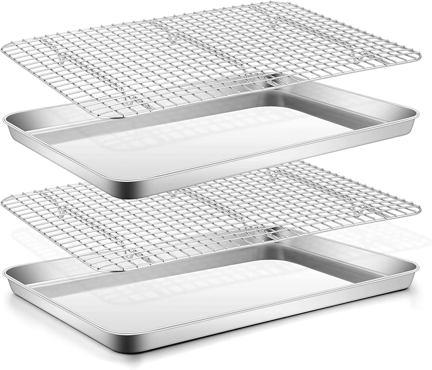 Vollrath 20038 Super Pan V 16 1/2 x 24 Footed Stainless Steel Cooling  Rack for Full Size Sheet Pan