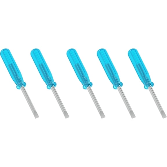 5-Pack (2mm) Mini Slotted Screwdrivers - (1.7 inch-45mm) Total Length Precision Flat Head Pocket Driver - Heat-Treated Tool Steel for Watch, Eyeglasses & Electronics Repair