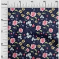 thumbnail image 1 of oneOone Cotton Poplin Navy Blue Fabric Flower & Leaves Watercolor Diy Clothing Quilting Fabric Print Fabric By Yard 56 Inche Wide, 1 of 4