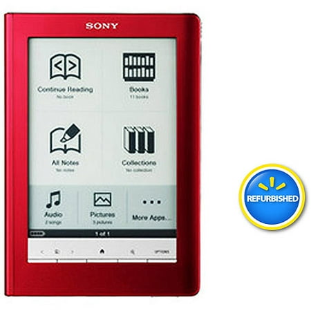 Sony eReader eBook Touch Edition, Red, Manufacturer Refurbished