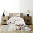 thumbnail image 4 of Ambesonne Tree Quilted Bedspread Set 2 Pcs, Oriental Illustration, Twin Size, Pale Caramel Ruby, 4 of 5