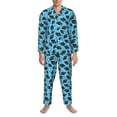 thumbnail image 3 of Naloa Graduation Hats2 Men’s Pajamas Set - Long Sleeve Button Down Sleep Shirt and Pajama Bottoms Sleepwear Set-X-Large, 3 of 7