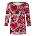 thumbnail image 4 of Valentine's Day Shirts for Women Under $5 Love Heart Print Long Sleeve Crew Neck Casual Green Tops, 4 of 4