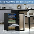 thumbnail image 3 of Moifoi 3.2 cu.ft Wine Cooler, 26 Bottle 130 Can Beverage Refrigerator,  Adjust Temp Freestanding Bar Wine Cellar for Beer, Soda, Clear Glass Door, Black, 3 of 8